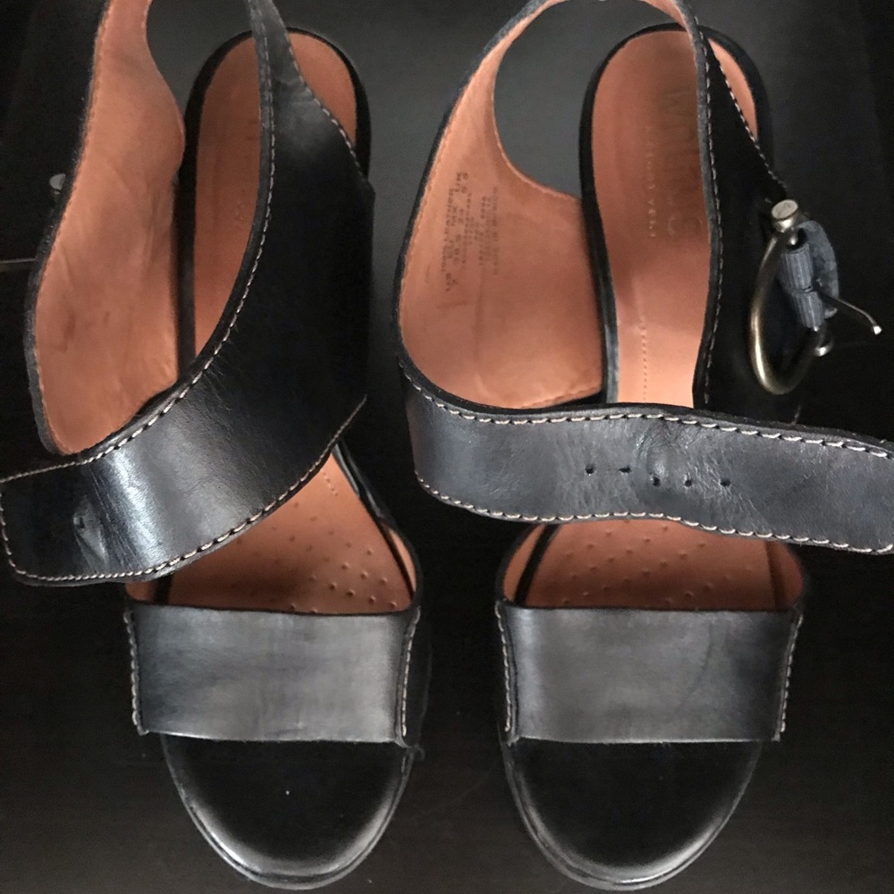 Black leather heels